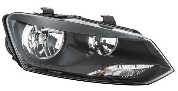 Phare avant droite TYC Volkswagen POLO 2009 noir 20C035B52B - OtoParts.ma