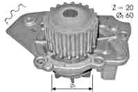 Pompe à eau Dolz T136 - OtoParts.ma